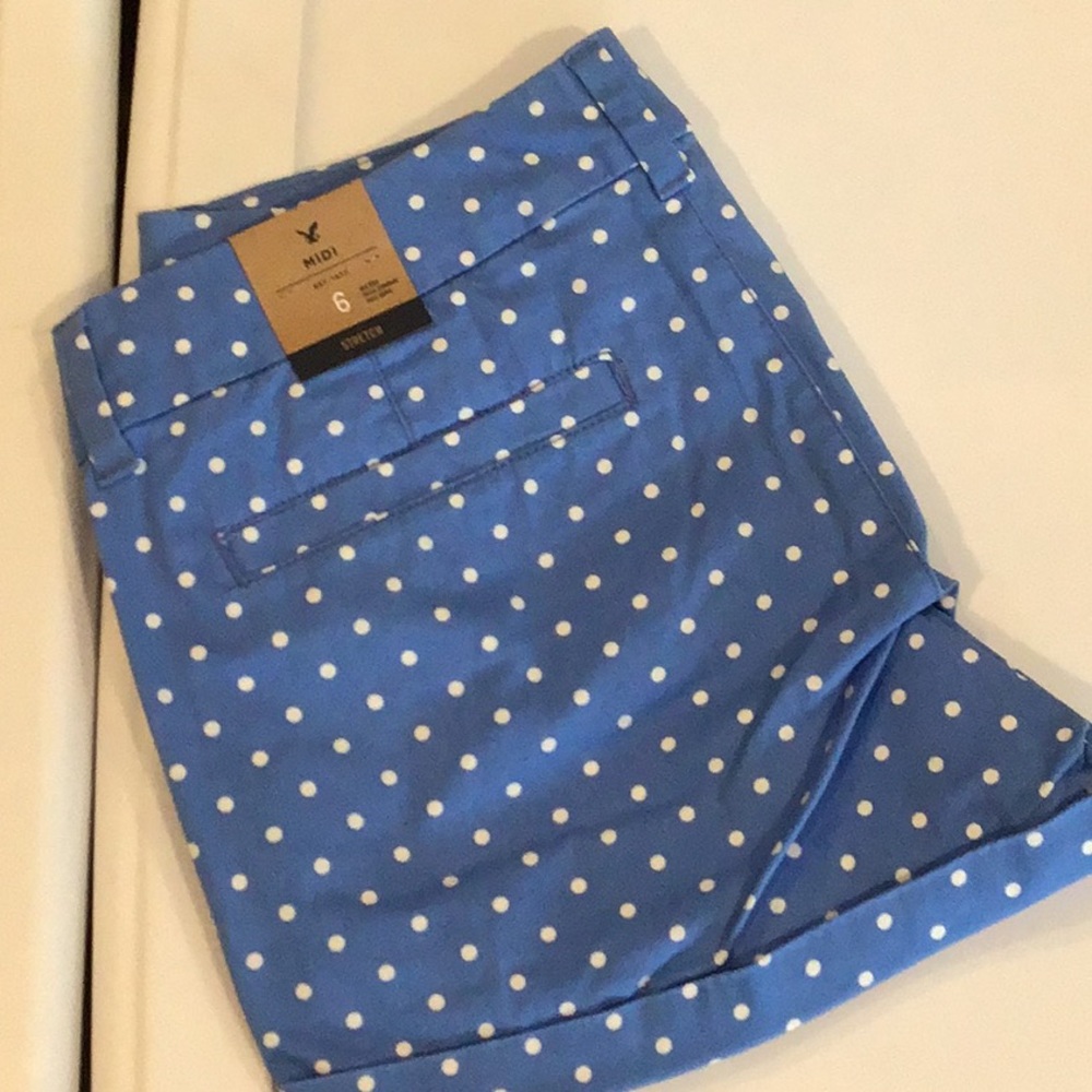 NWT AEO American Eagle Twill Midi Shorts 6